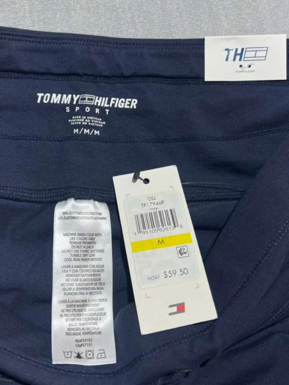 Tommy Hilfiger Sport Navy Red Logo Joggers NWT Size M - Picture 6 of 6